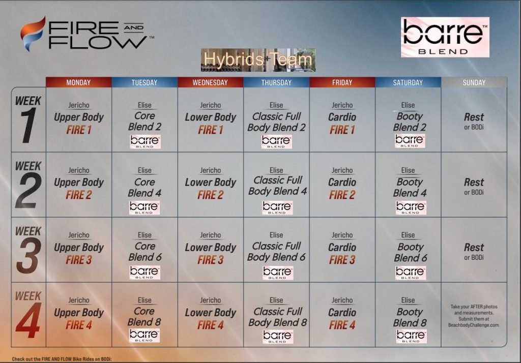 Barre Blend Hybrid Calendar Many Barre Blend Hybrids New Fire Flow 