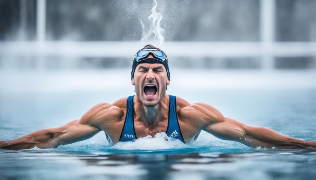 Athlete practicing cold plunge therapy for performance enhancement