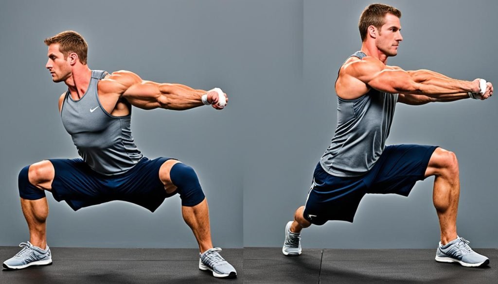 performing split squats performing split squats