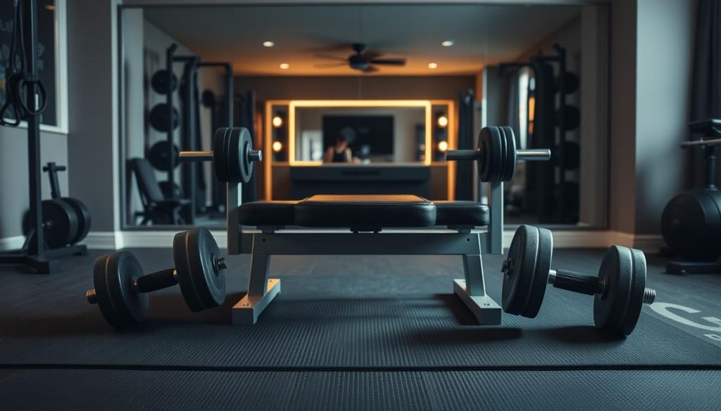 alternating dumbbell chest press setup