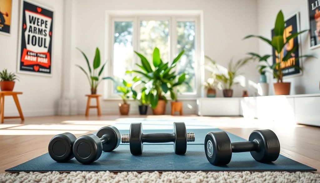 at home arm workouts with dumbbells