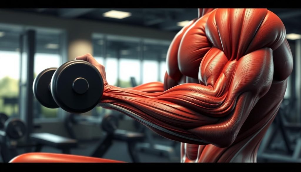 muscle hypertrophy during single-arm dumbbell bench press